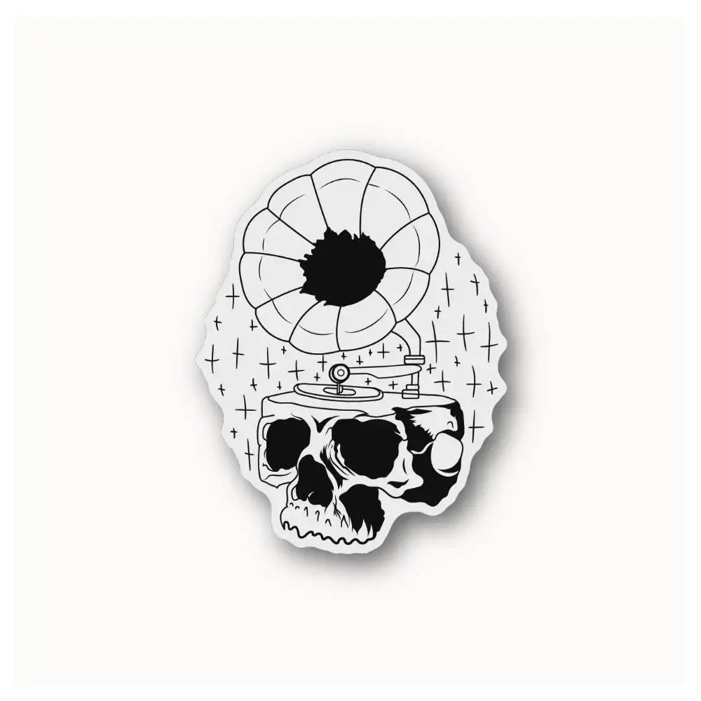 Music Is Dead Waterproof Stickers For Decorating Car Windows Motorcycles And Computers.