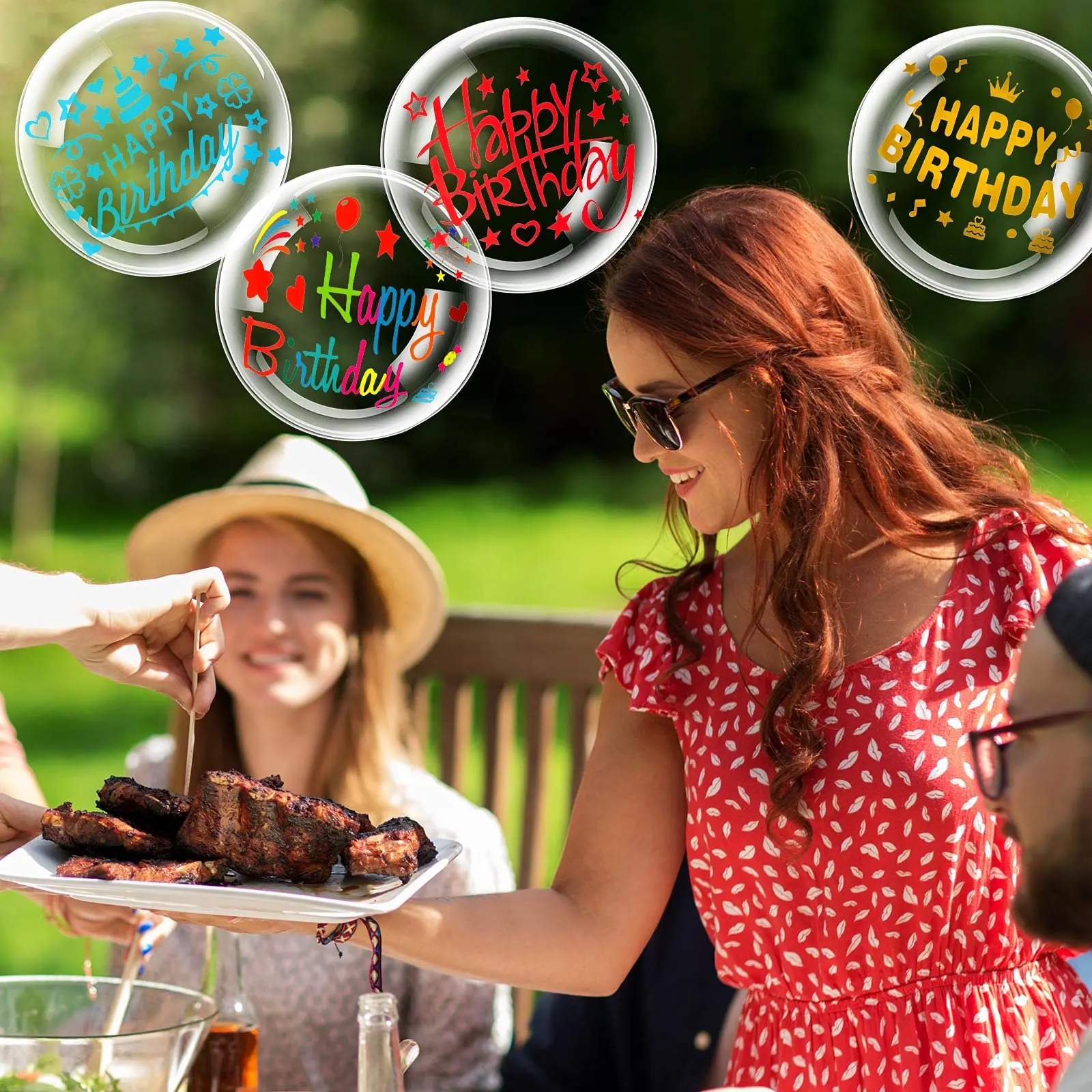 6pcs happy birthday 36inch balloons Stickers For Mother\'s day father\'s Day Christmas DIY Stickers baby shower boy girl Stickers