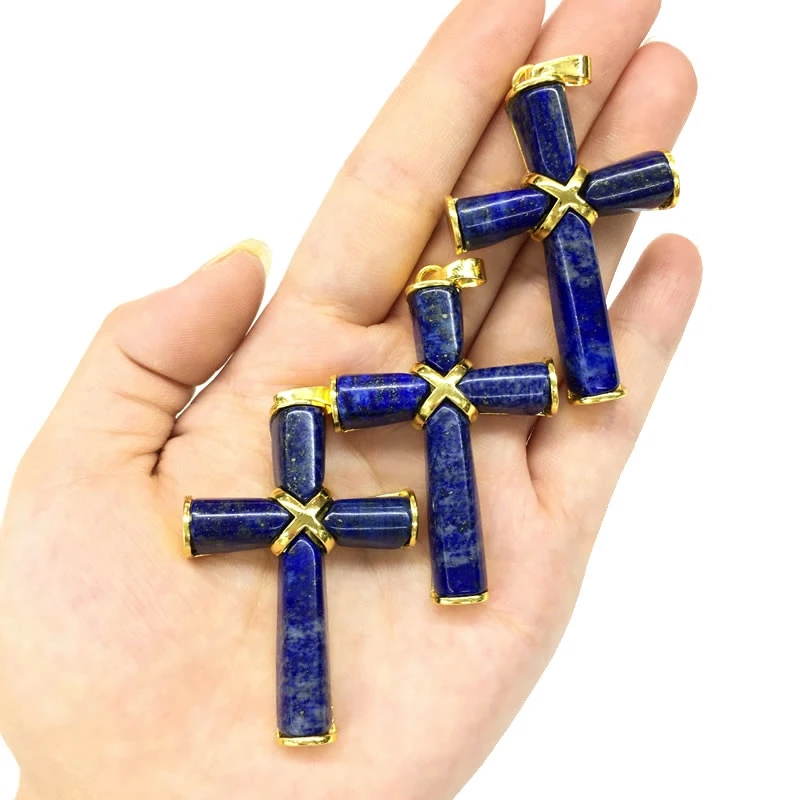 حجر طبيعي الصليب قلادة قلادة للرجال والنساء ، Bozwana جمشت عين النمر العقيق الصليب المعدني ، طرد الأرواح تعويذة لتقوم بها بنفسك مجوهرات