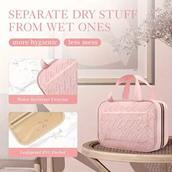 Travel Waterproof Folding Dry and Wet Separation Toiletry Bag Cosmetic Storage Bag Large Capacity Cosmetic Bag