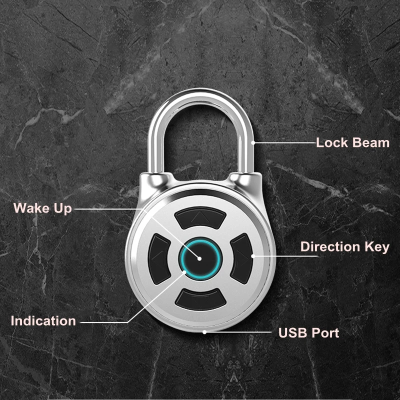 Bluetooth Tuya APP Intelligent Keyless Cabinet Padlock Security Alarm Drawer Keyless Padlock Suitcase For Backpack Bike Lock