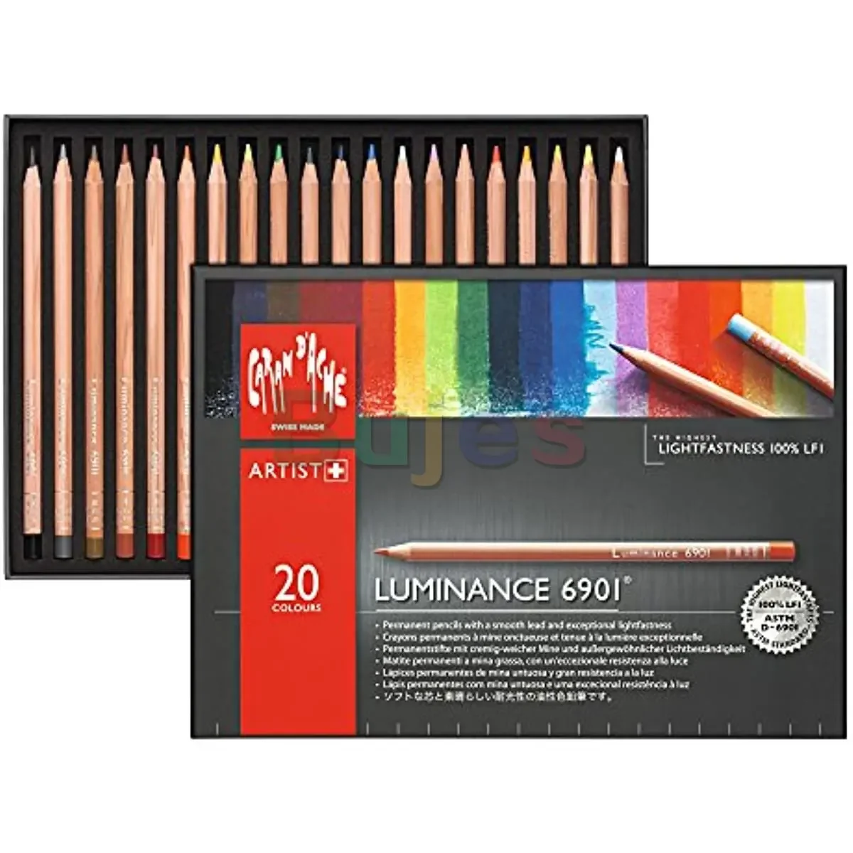 Caran D'Ache Luminance 6901 Colored Pencils - 20 Permanent Colors