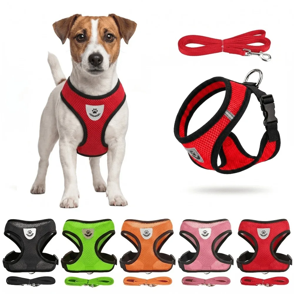 

Breathable mesh dog chest strap leash set (including 15 dog wash bags + dispenser + 4 anti-lost bells)