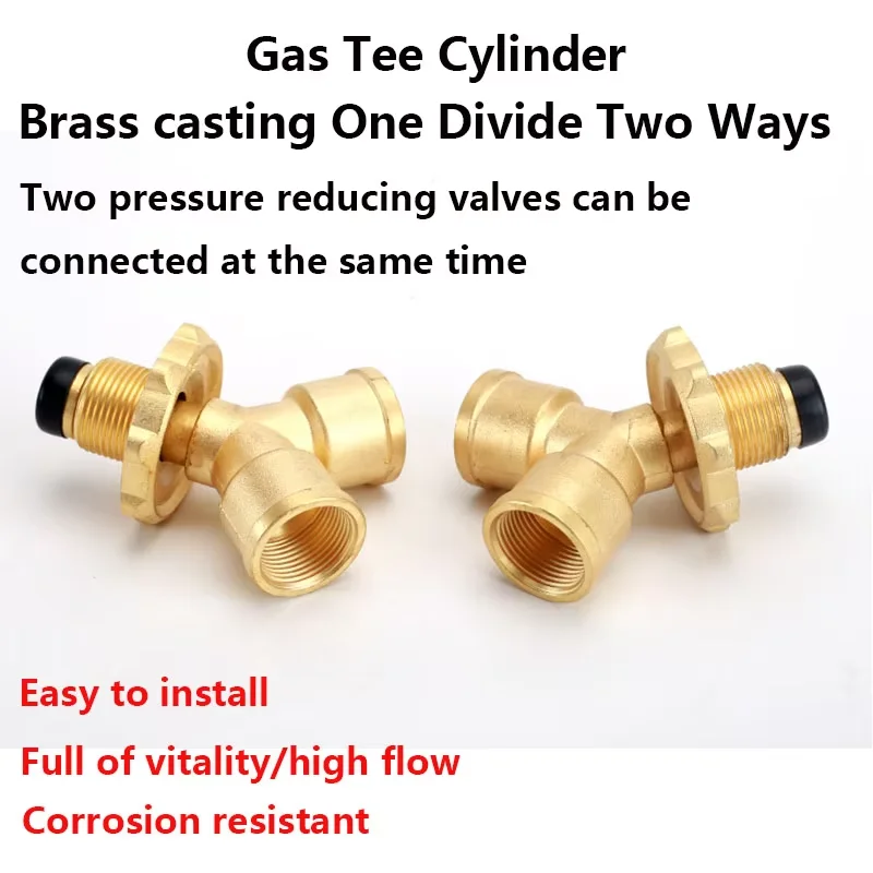 

Gas tank three-way valve one branch two way liquefied gas stove gas bottle connection port switch valve shunt connector