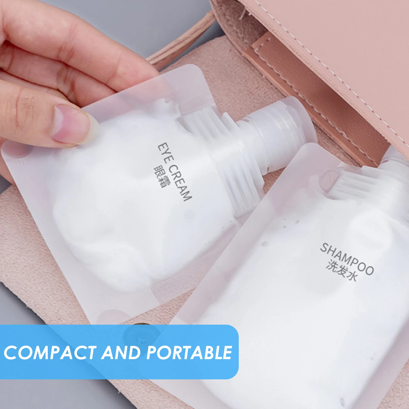 

20 Pcs Travel Bag Airless Pump Bottle Pouches Toiletry Refillable Lotion Shampoo Bags Liquid Subpackage Dispensing Disposable
