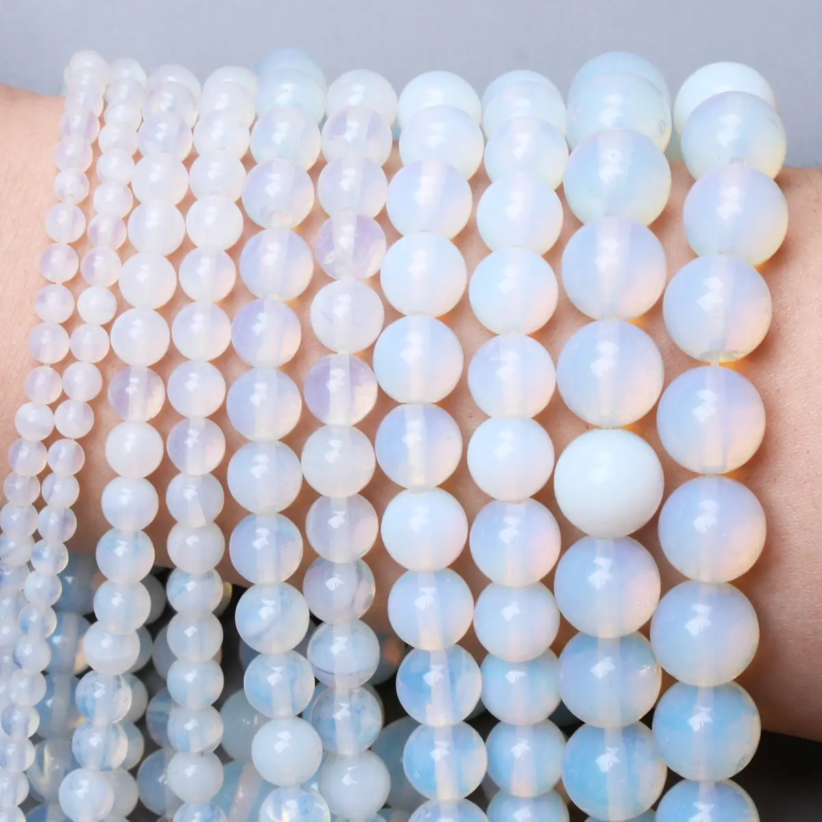 4/6/8/10/12mm Round Natural Opal Stone Spacer Loose Beads Jewelry Making DIY For Necklace Bracelet