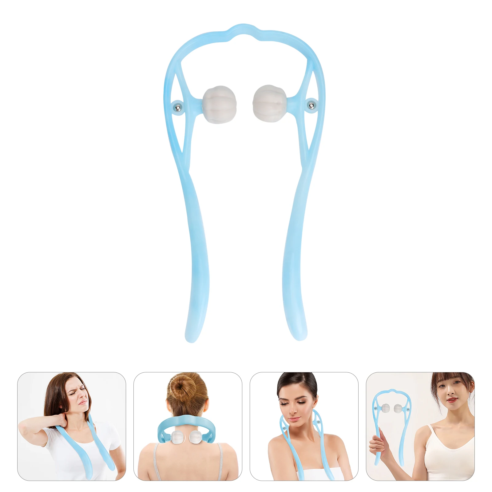 

1pc Cervical Spine Massager Ergonomic Neck Roller Durable TPR Plastic Portable Massage Tool for Neck Pain Relief Acupuncture