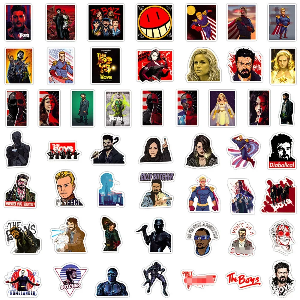 50 قطعة برنامج تلفزيوني الأولاد ملصقات الكتابة على الجدران الشارات هدية DIY بها بنفسك محمول الأمتعة الهاتف الثلاجة سيارة أنيمي بطل ملصق لعبة أطفال