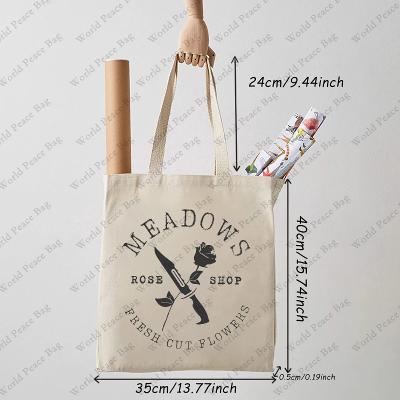 1 pc Haunting Adeline Zade Meadows pattern Tote Bag Canvas Shoulder Bag For Romance of the Stars Dark Romance Gift for Her T