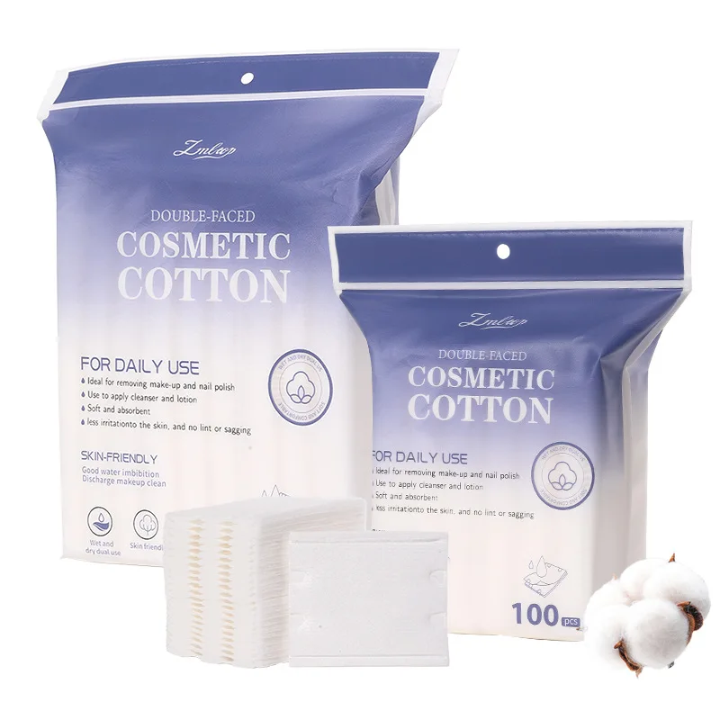 Removedor de maquiagem de algodão sanduíche de efeito duplo dupla face com 222 pedaços de algodão sanduíche amigável à pele para cuidados diários da pele