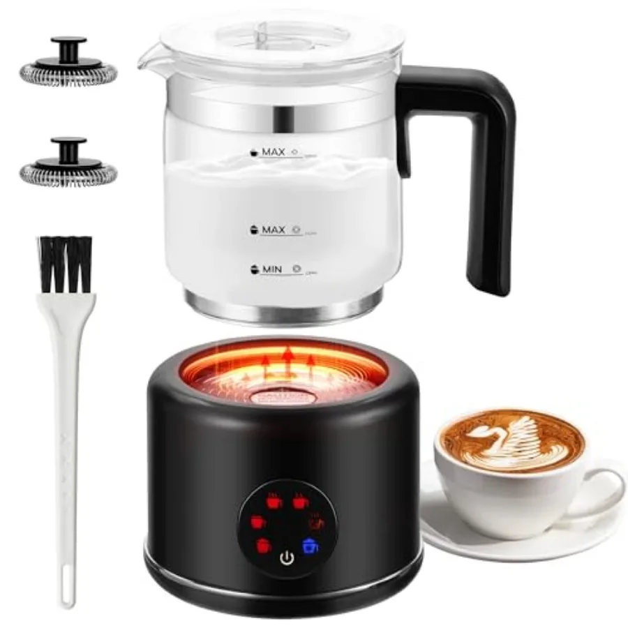 

Electric Milk Frother 6 in 1 Milk Steamer 17oz Automatic Warm and Cold Foam Maker for Coffee Latte Cappuccino Macchiato Hot Cho