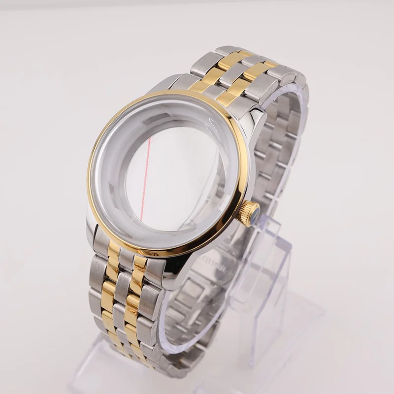 40MM Cocktail Watch Cases Sapphire Glass Stainless Steel Bracelet for NH35 NH34 Seiko Mod Luxury Movement Replacement Parts