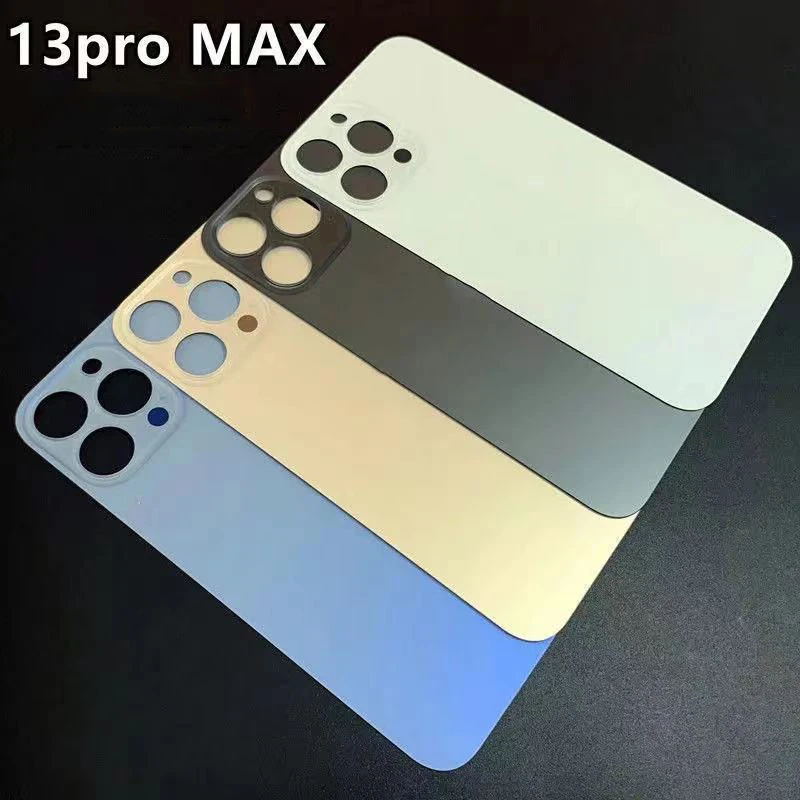 Big Hole Back Glass For iPhone 13 Pro Max Back Side Cover 13Pro Max Rear Door Housing Backcover Replacement