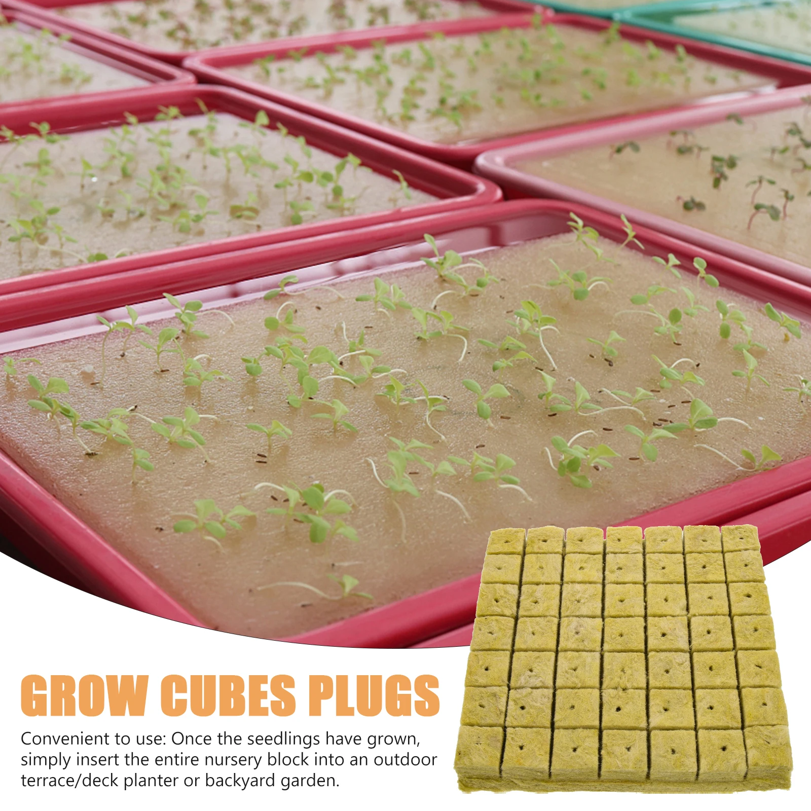 

98 Pcs Seedling Block 40x40x40mm Plug Soilless Cultivation Nutrient Plant Grow Starter Plugs Gardening Supplies Easy