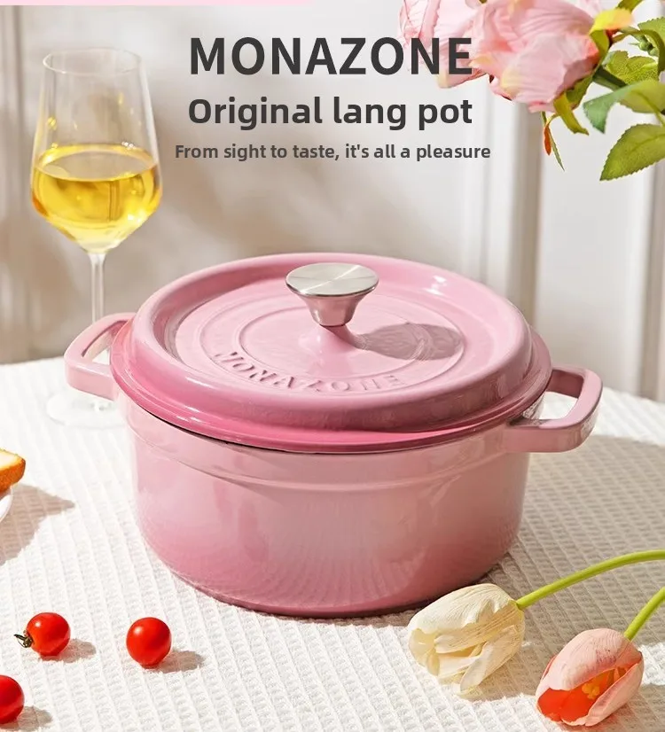 

Enameled Cast Iron Pot Non Stick Stew Pot Soup Casserole Home Cooking Kitchenware