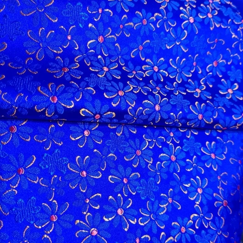 الجاكار الديباج النسيج زهر البرقوق بالمتر للملابس نمط العرقية Hanfu الخياطة القماش الزهور ثلاثي الأبعاد الأزرق