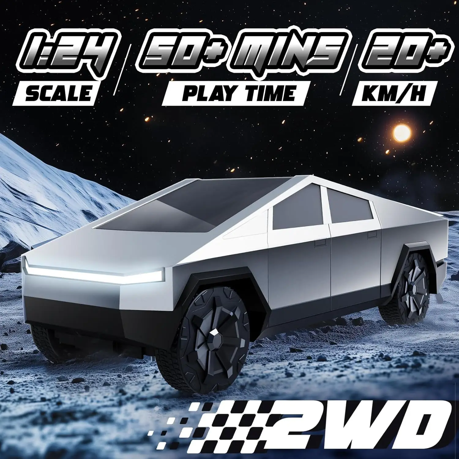 2,4 GHz kabelloser ferngesteuerter Pickup-Truck RC-Auto 4WD Off-Road RC Truck Spielzeug – mit LED-Leuchten – ideales Geschenk für Kinder