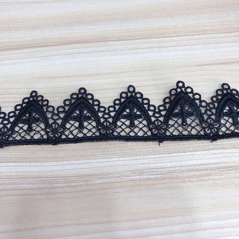 

45 ярдов, черно-белое кружево ручной работы, водорастворимая, ажурная кружевная лента, платье, юбка, тканевые аксессуары, декоративные