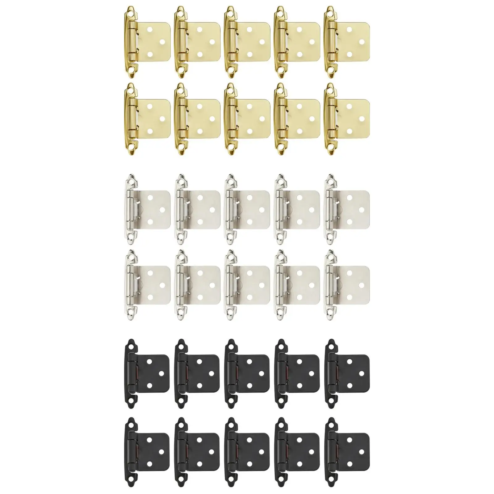 10 Pieces Cabinet Door Hinges Easy to Install Quiet Smooth Close for RV Cold Rolled Steel Versatile Semi Concealed Accessories
