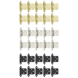10 Pieces Cabinet Door Hinges Easy to Install Quiet Smooth Close for RV Cold Rolled Steel Versatile Semi Concealed Accessories