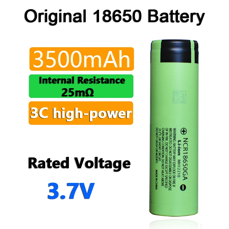 

1pc New Original NCR18650GA 3.7V 3500mAh 18650 Rechargeable Lithium Battery for Flashlight Batteries+Pointed