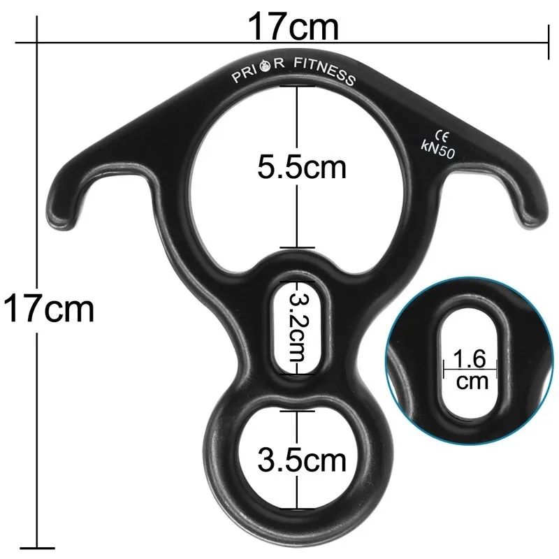 NEW PRIOR FITNESS Climbing Figure 8 Descender Ring for Yoga swing Hardware for Aerial yoga Kit fall arrester 32KN