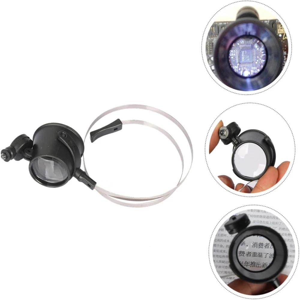 15X Magnifying Glasses Lens LED Light Watchmaker Loupe for Watch Repairing Tools Eye Magnifier with LED Light for Clock Repair