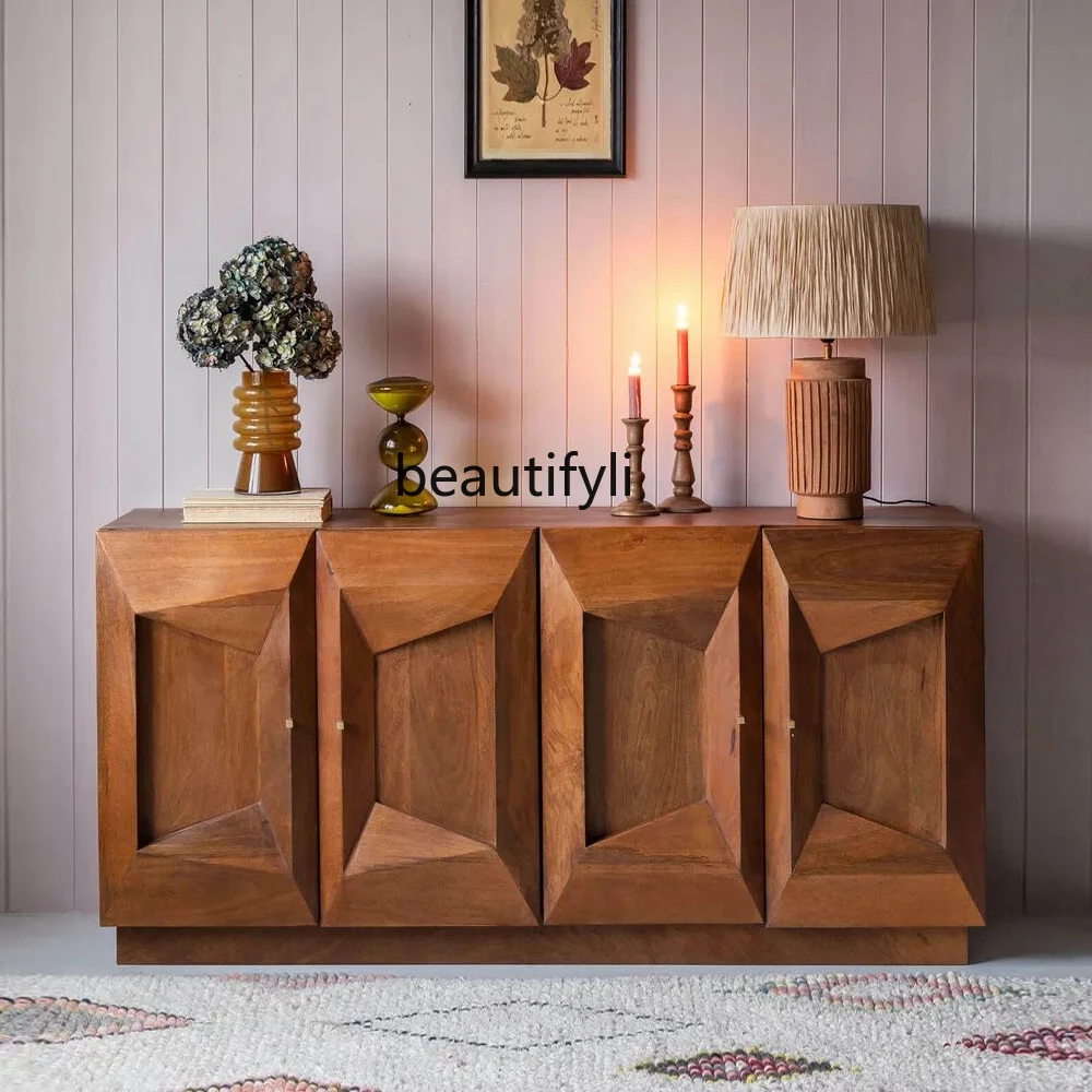 

Solid wood dining side, kitchen storage cabinets, retro living room entrance, wall lockers