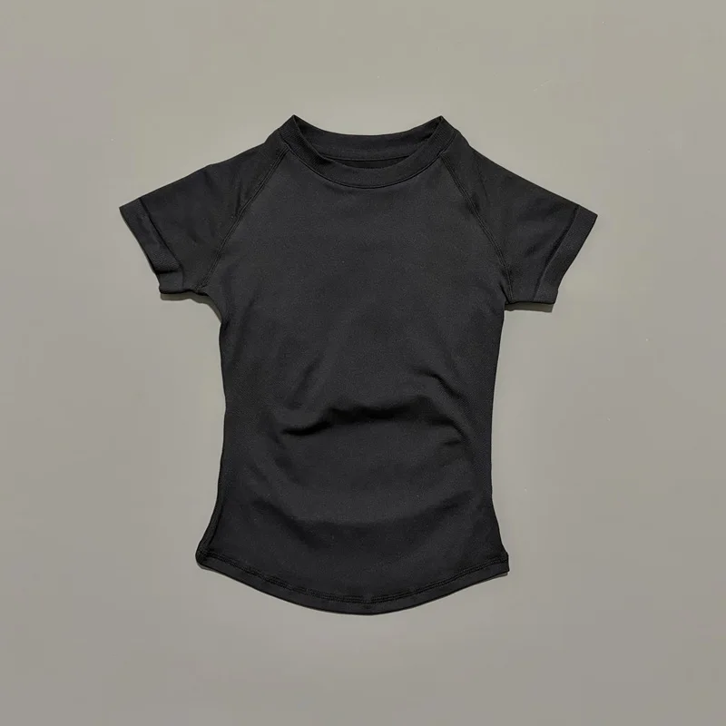 Histello Dames Slim Fit Naadloze Yoga-bodysuit met korte mouwen Sculpting Body Shaper Ademende Running Gym Pilates Fitness-shirts