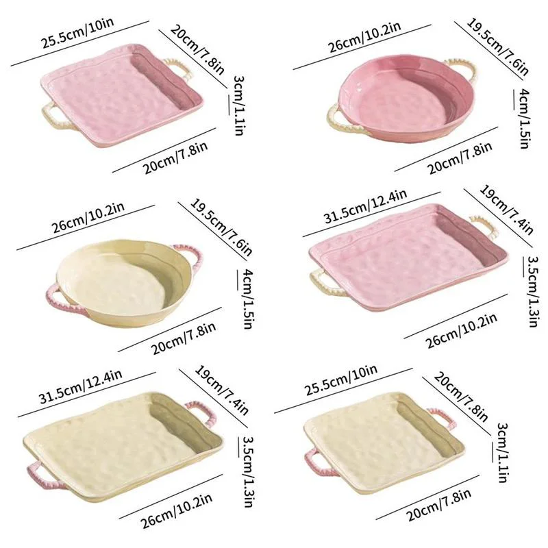 أطباق سلطة سيراميك - 12 بوصة، أطباق حلوى مستطيلة للسوشي، المقبلات، الكيك، أطباق بورسلين لديكور المطبخ #6