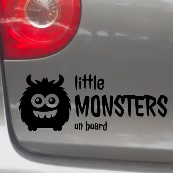 Little Monsters on Board for Car Stickers Decoration Window Bumper Anime Stickers Exterior Accessories Waterproof Vinyl Decals