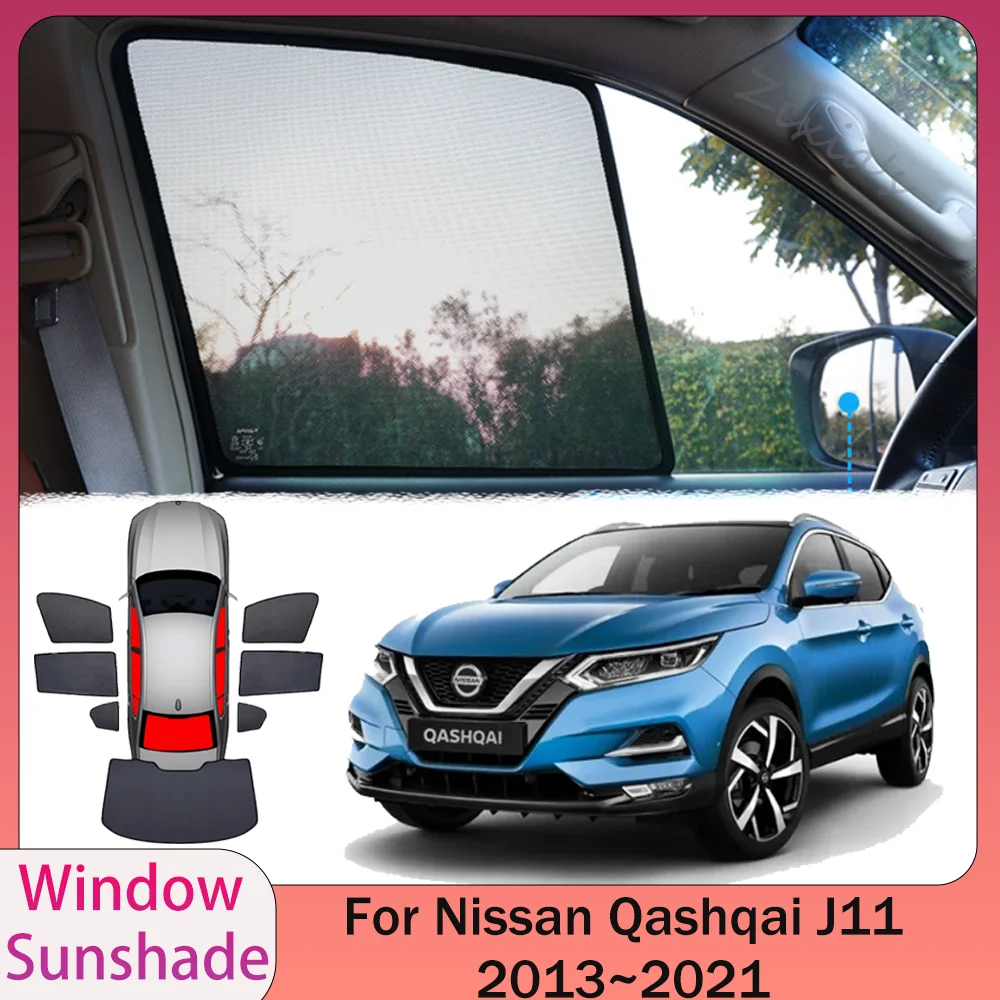 

For Nissan Qashqai J11 2013~2021 2016 2017 2018 2019 2020 Car Magnetic Mesh Privacy Sunshade Side Window Sun Shade Accessories