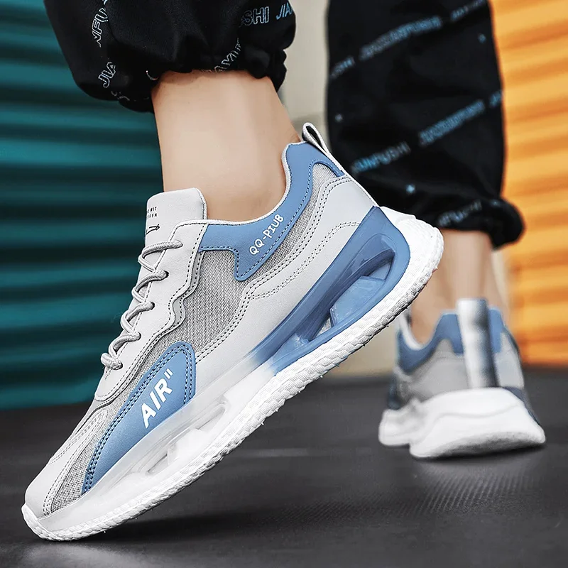 Leather Men\'s Shoes Fashion Korean Version Trendy Casual Breathable Cushioning Sports Vulcanized Men Shoes