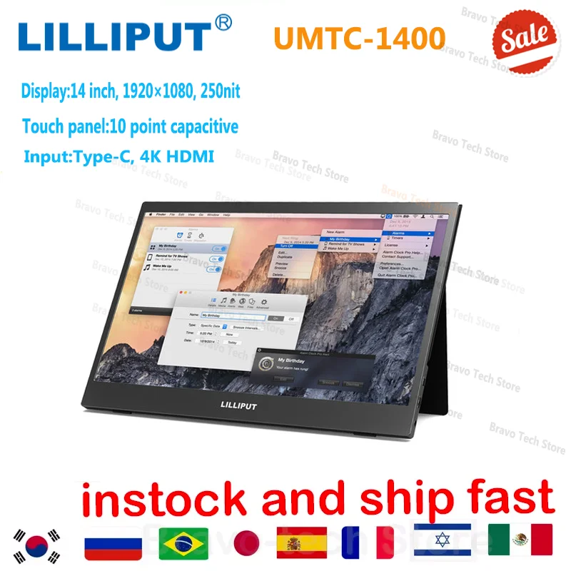 .LILLIPUT UMTC-1400 портативный ЖК-монитор 14 USB типа c HDMI-совместимый ноутбук, телефон, Xbox, переключатель и ЖК-монитор для игр PS4