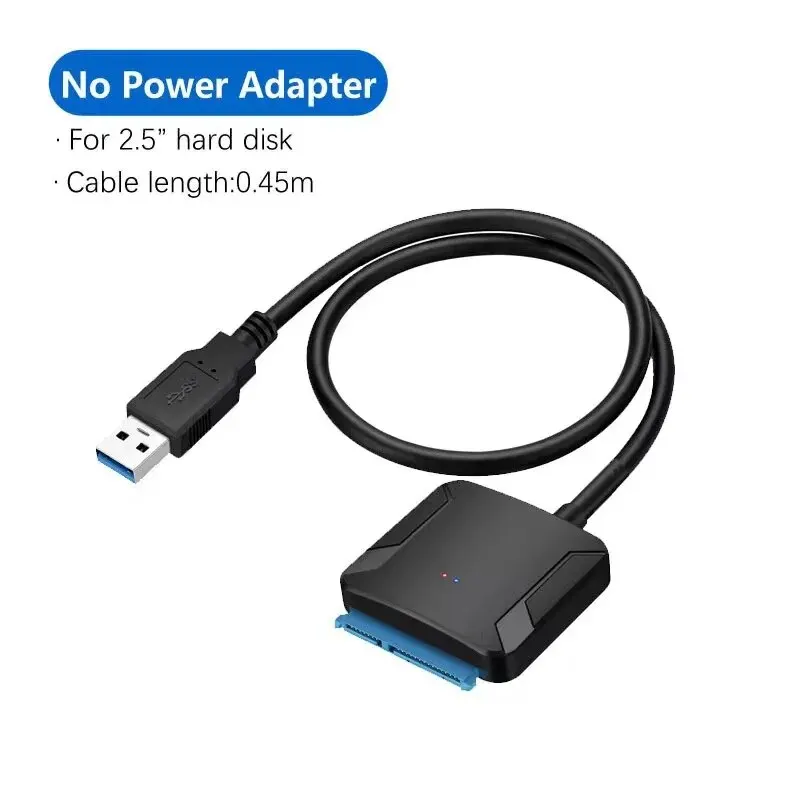 USB 3.0 To Sata Cable SATA III Hard Drive Adapter Converter for 3.5\'\' 2.5\'\' External HDD SSD with 12V/2A Power Adapter