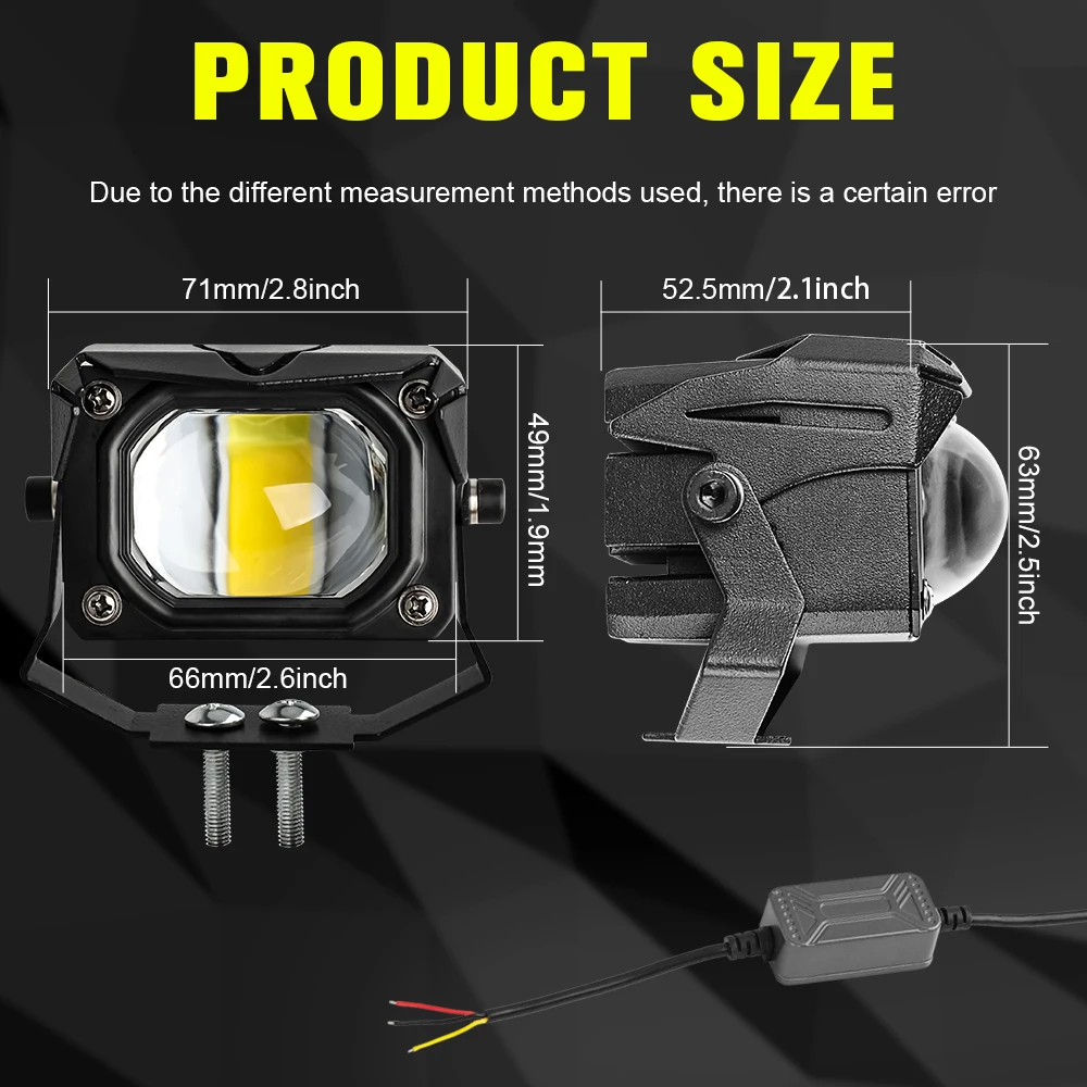 HL Spot and Flood Beams 20000LM LED Work Light 6500K 3500K Driving LED Light with Canbus Fog Amber Light off-road use 12V 24V