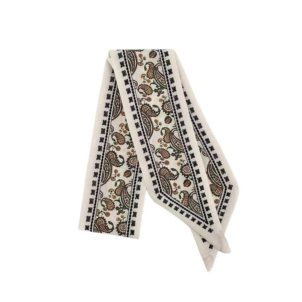 

Fashion Silk Slender Scarf Double-Sided Streamer Decoration Small Silk Scarf Long Hair Band Women Accessories