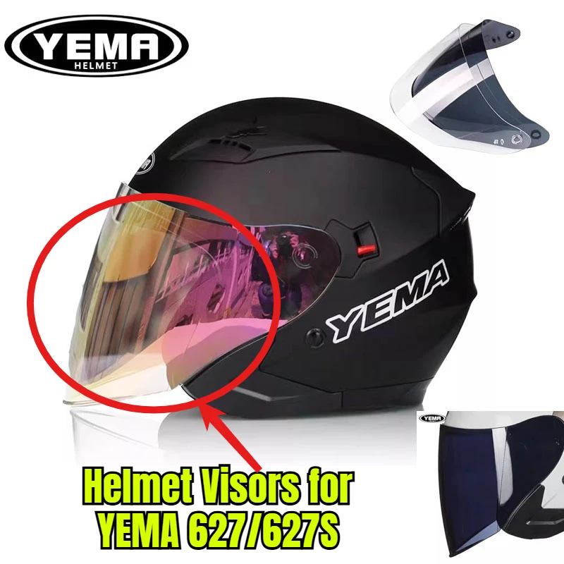 YEMA Helmet Lens Half Helmet 627/627S Lens Original Transparent Anti Fog Lens Helmet Accessories Visière Moto