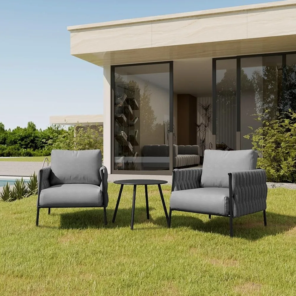 Modern Outdoor Sofa Set Deep Seating for Garden Porch Relaxing Chair Armchairs With Coffee Table Freight free