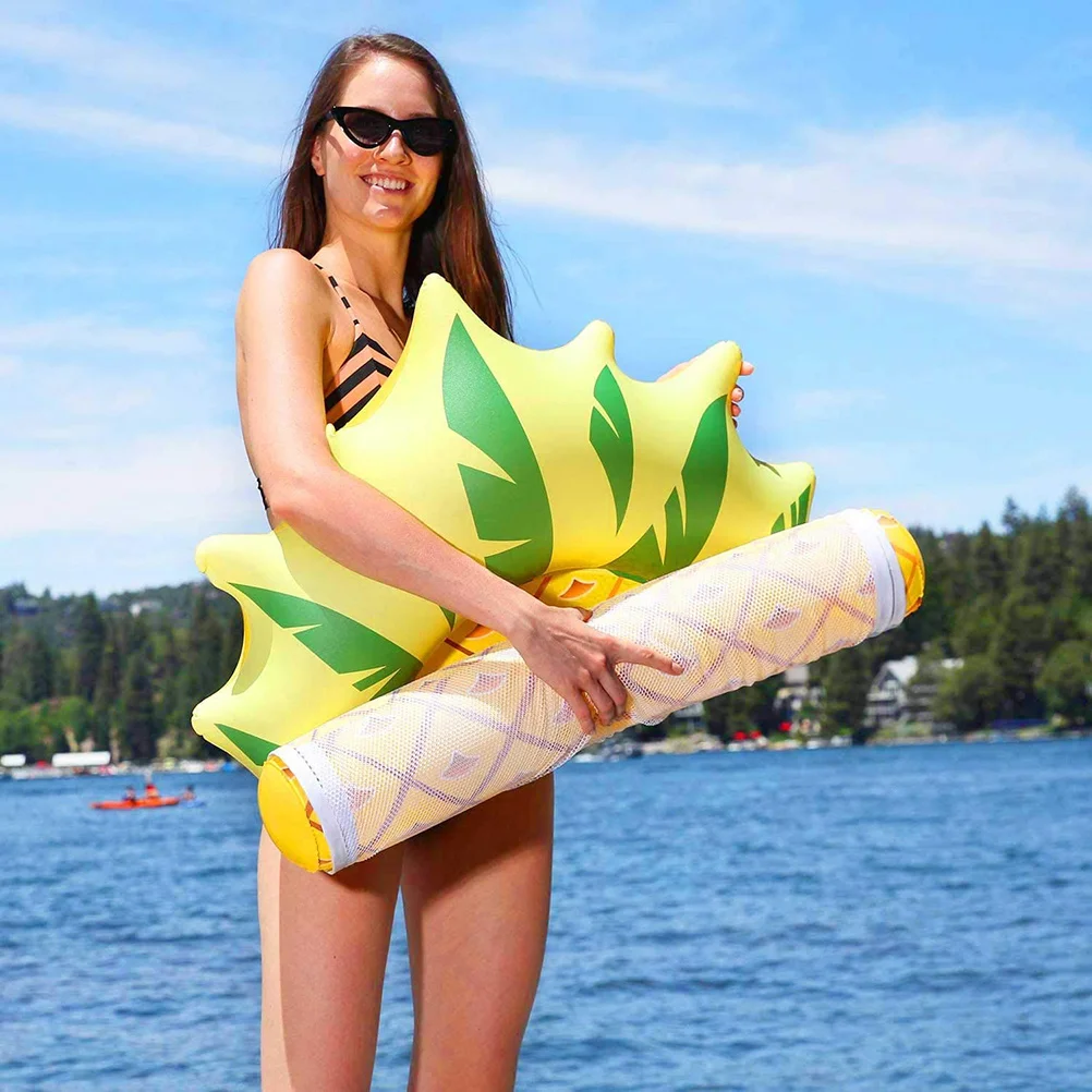 Premium PVC Swimming Floating Mat Pineapple Pattern Pool Floats Lightweight Portable Easy to Carry Storage Suitable Summer