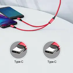 USB 2.0 Type-A Male 2 In 1 Double Type C Cable DC 5V 2.5A For Type-c Multi-function 2 In 1 Charging Cable Double USB C Cabl I9W3
