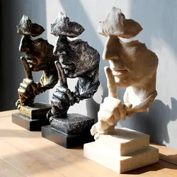 Statue Abstract Resin Desktop Ornaments Sculpture Miniature Figurines Face Character Nordic Art Crafts Office Home Decoration