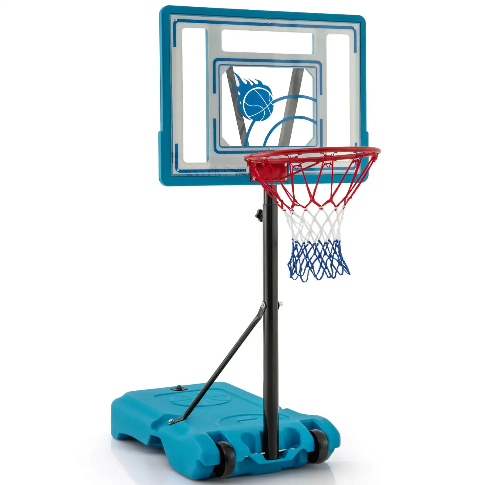 Pool Basketball Hoop 3.8-4.4 FT Adjustable Poolside BasketballGoal System