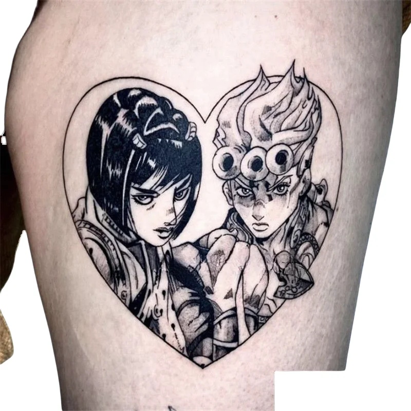 JoJo's Bizarre Adventure Anime Temporary Tattoos Cartoon Waterproof Fake Tattoo Sticker Body Art Transfer Tattoo for Woman Men