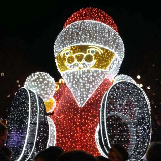 Large 3D Christmas Decor Outdoor Santa Motif Lights  led  Park Square  