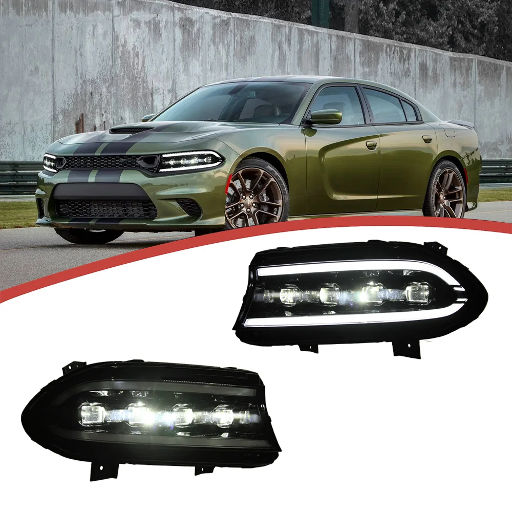 LED Daytime Running Light Turn Signal Light For 2015-2019 Dodge Charger Upgrade LED Head Light Assembly