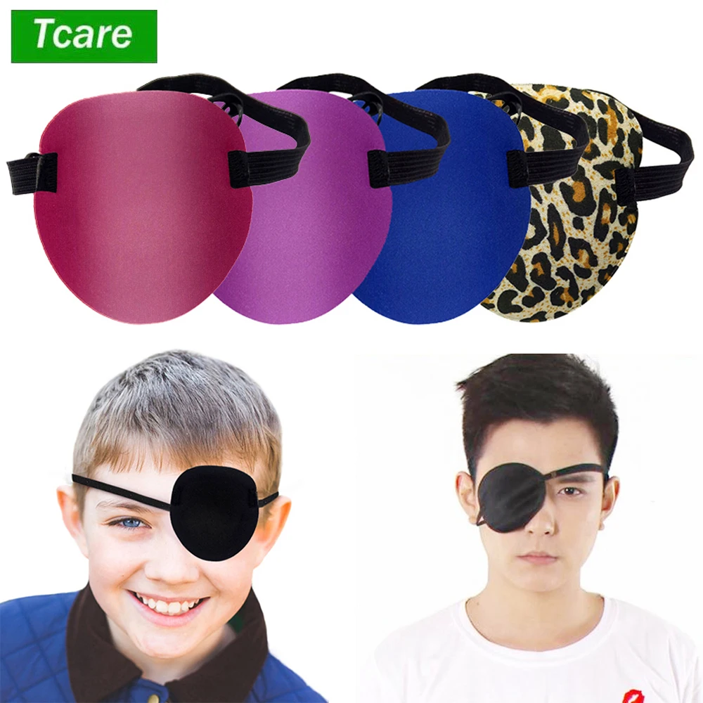 Tcare Unisex Black Single Eye Patch Washable Adjustable Concave Eyepatch One Eye повязка на глаз Halloween Party Pirate Cosplay