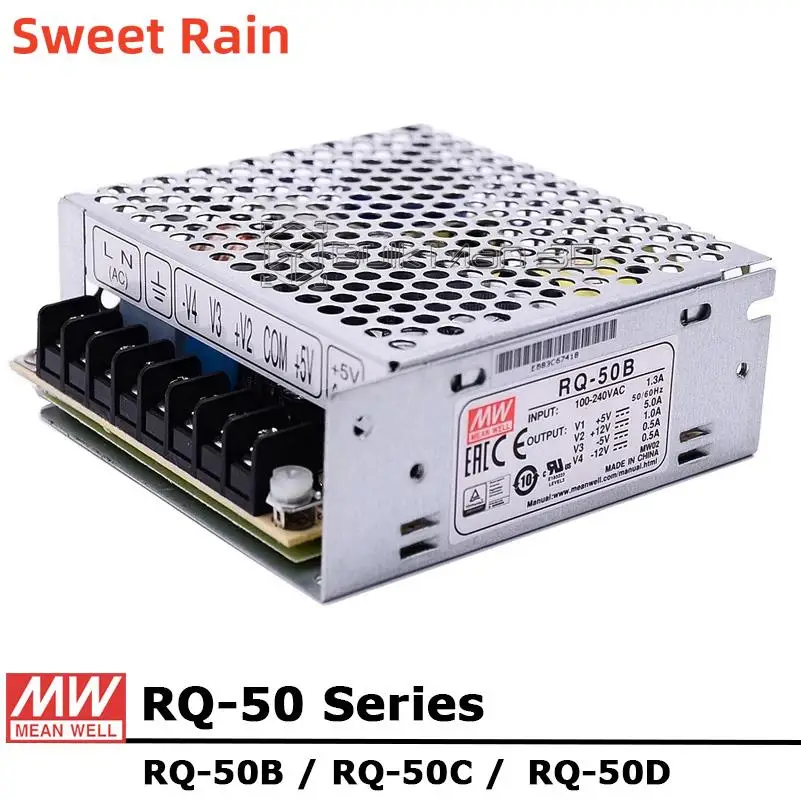 Mean Well RQ-50 Series AC/DC 50W Quad Output Switching Power Supply RQ-50B RQ-50C RQ-50D