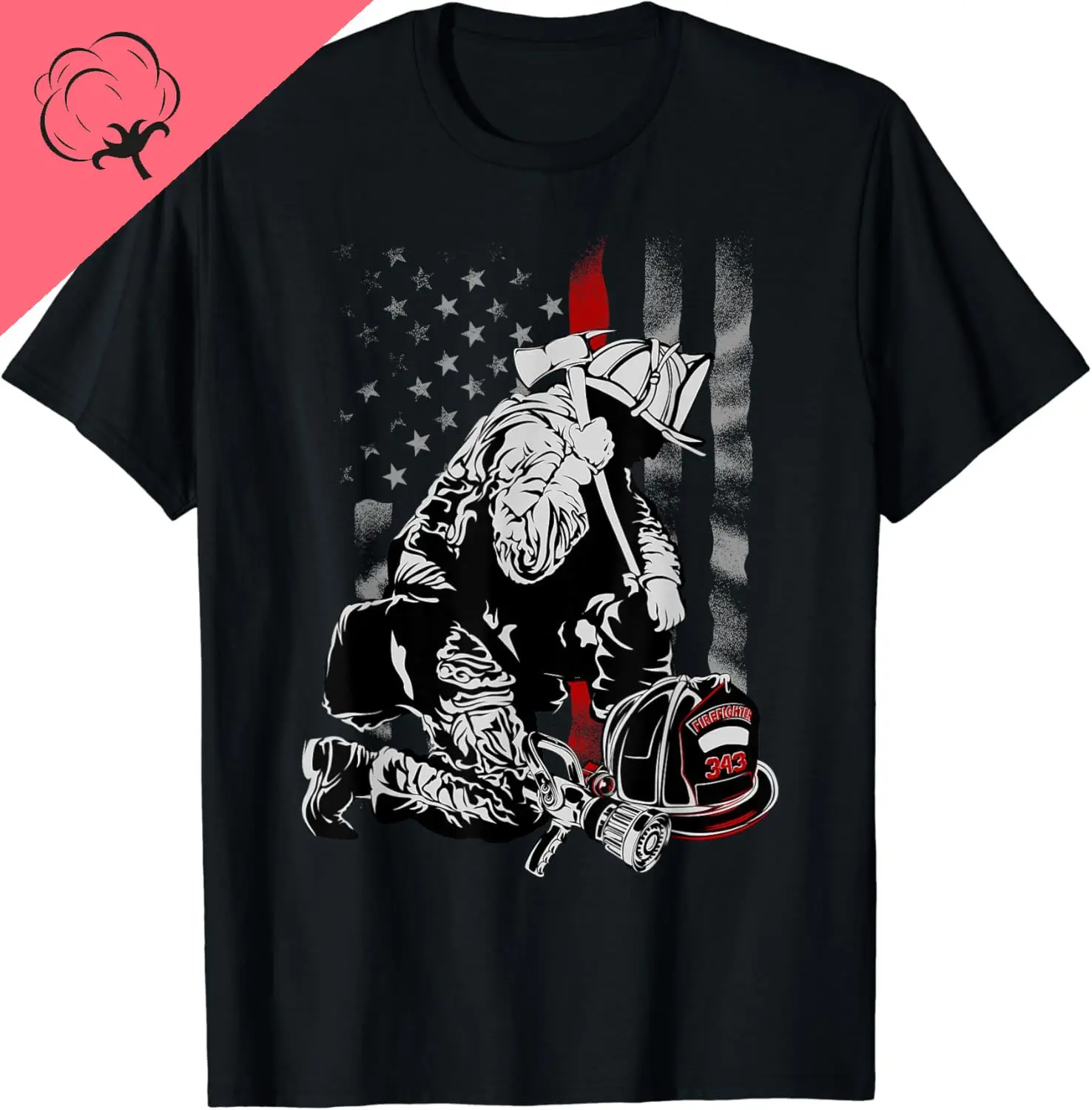 Fireman American Flag Shirt Thin Red Line Firefighter Shirt T-Shirt Support Colorado Fires T-shirts Custom Printed Graphic Tops