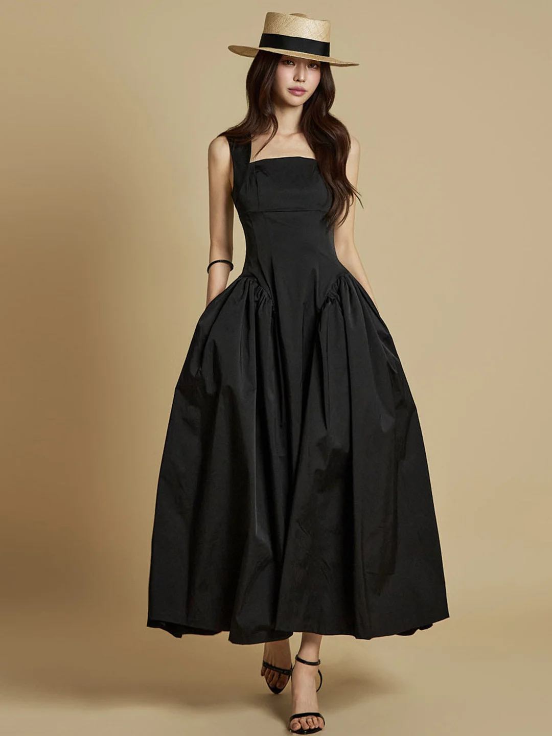 

Юбка А-силуэта с высокой талией Dr Queen Lectual, новая коллекция Весна-Лето, с квадратным вырезом, плиссированная, повседневная, из смесового хлопка